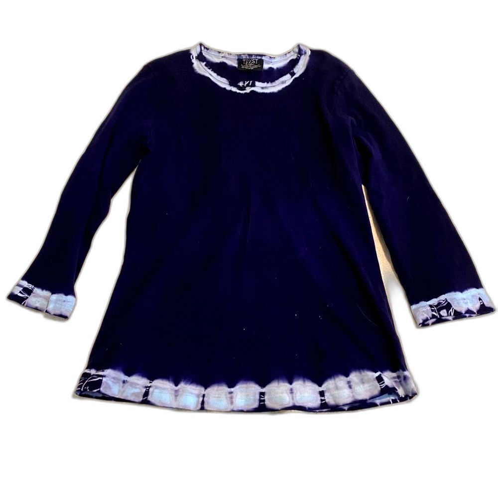 Tryst XL Tie Dye Hem Y2K Boho Hippie Long Sleeve Shirt